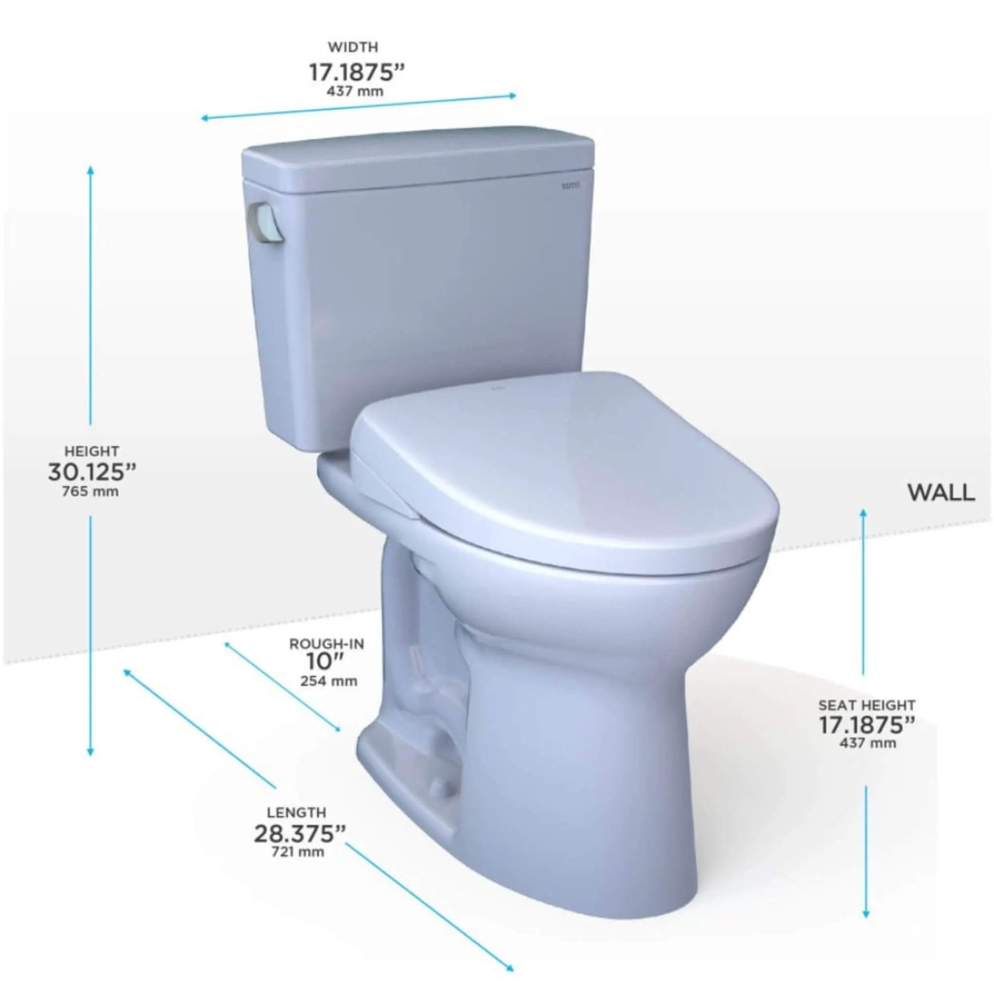 [MW7764726CSFG.10#01] TOTO Drake 1.6 GPF Elongated Chair Height Toilet With S7 Bidet Seat And 10" Rough In (SAK89024) by SAKSBY WHOLESALE
