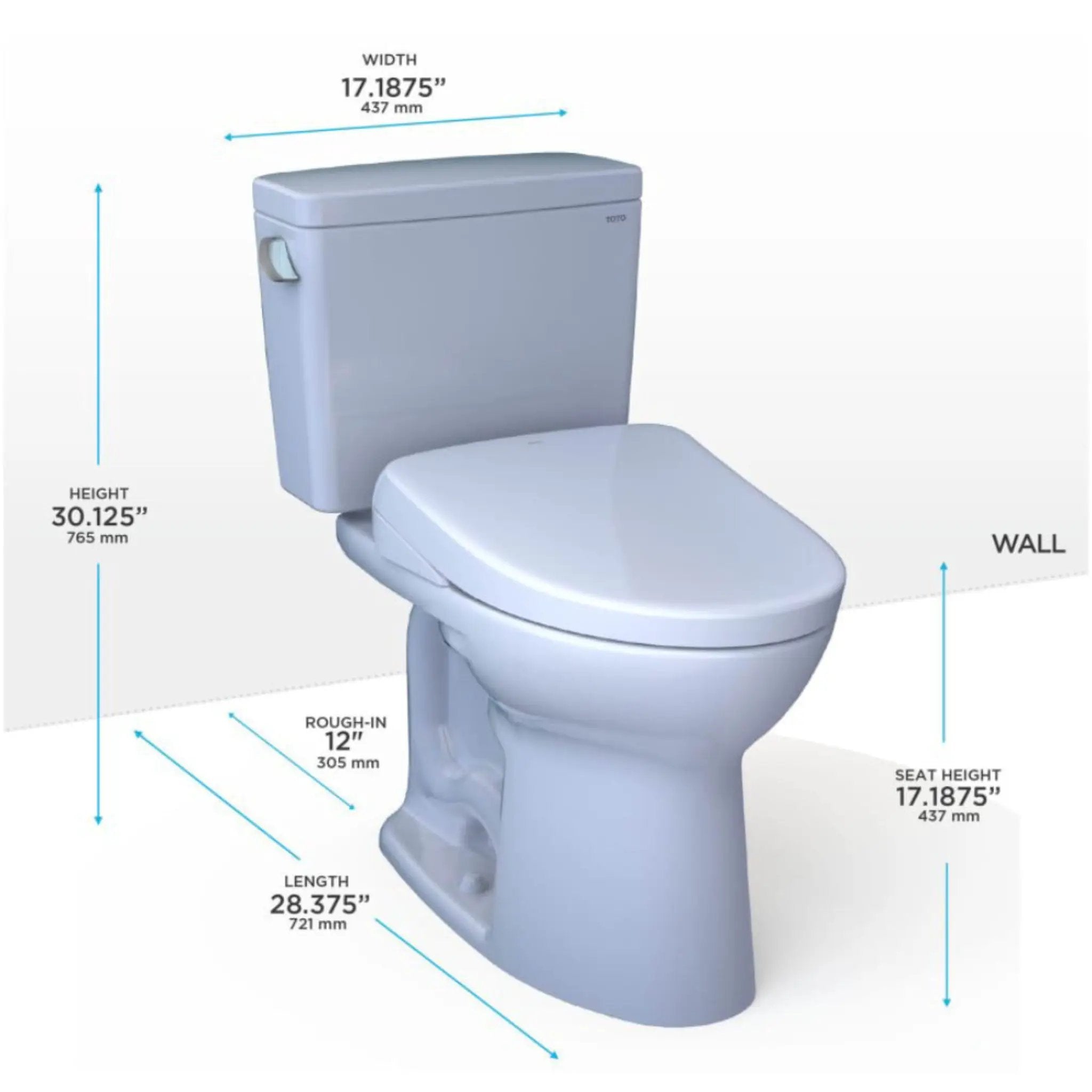 [MW7764736CEG#01] TOTO Drake 1.28 GPF Two Piece Washlet Elongated Toilet Seat With S7A Heated Auto Open/Close Lid (SAK64105) by SAKSBY WHOLESALE