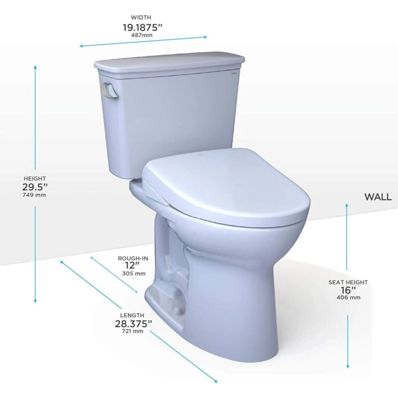 [MW7864726CEG#01] TOTO Drake 1.28 GPF Tornado Flush Washlet Toilet With S7 Bidet Seat (SAK27632) by SAKSBY WHOLESALE