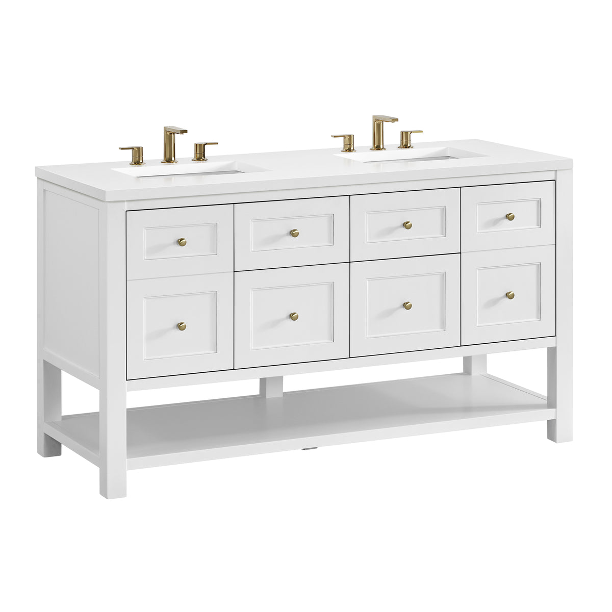 James Martin Breckenridge 60" Double Bathroom Vanity, Bright White, view 39