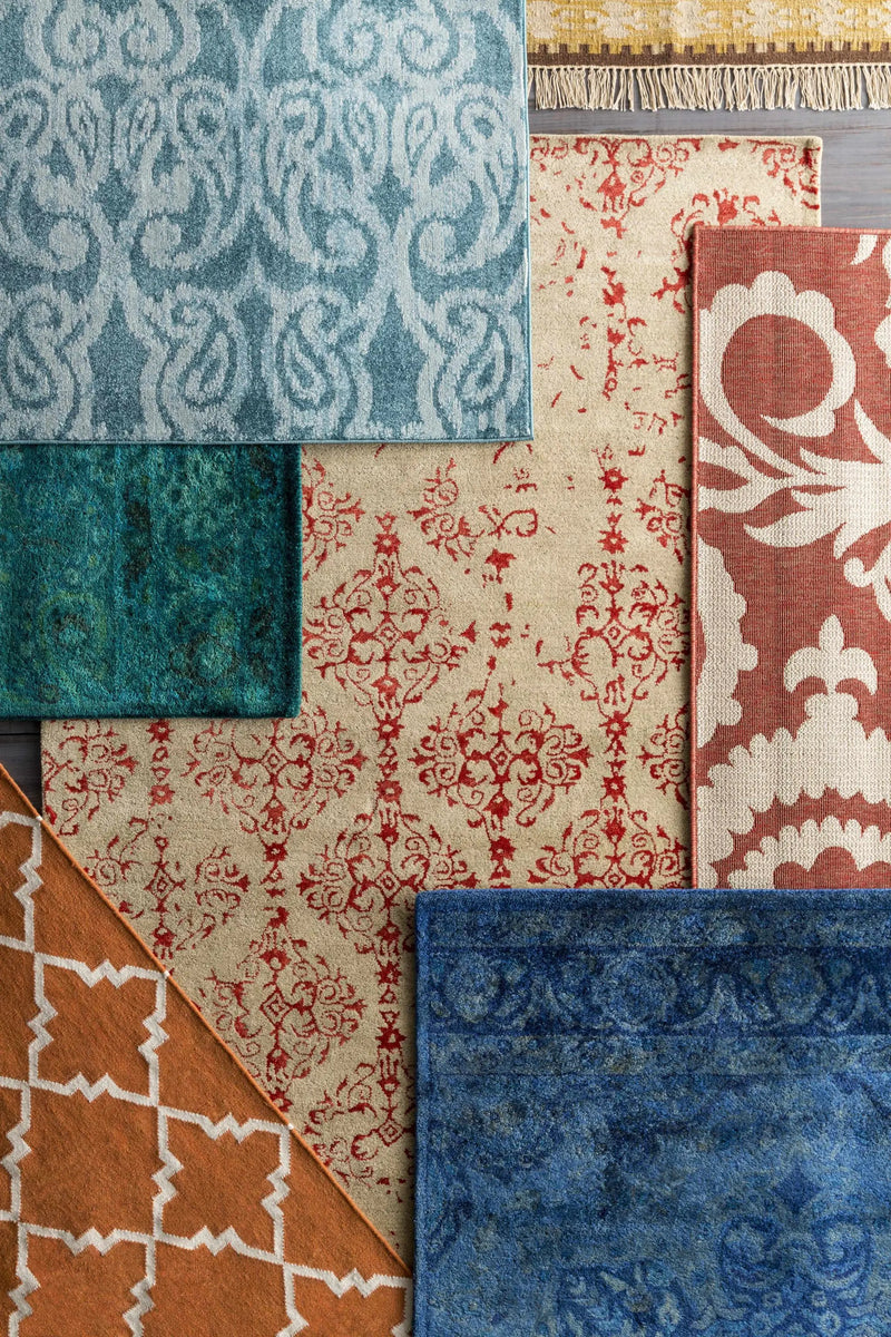 Alburnett Burnt Orange Floral Outdoor Rug - Clearance by Boutique Rugs