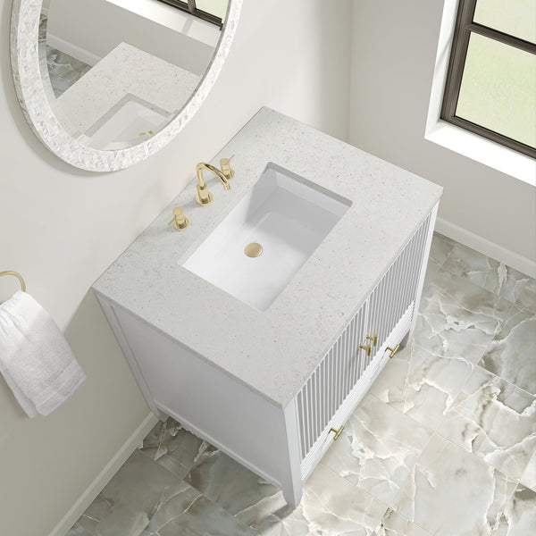 James Martin Myrrin 30" Single Bathroom Vanity, Bright White