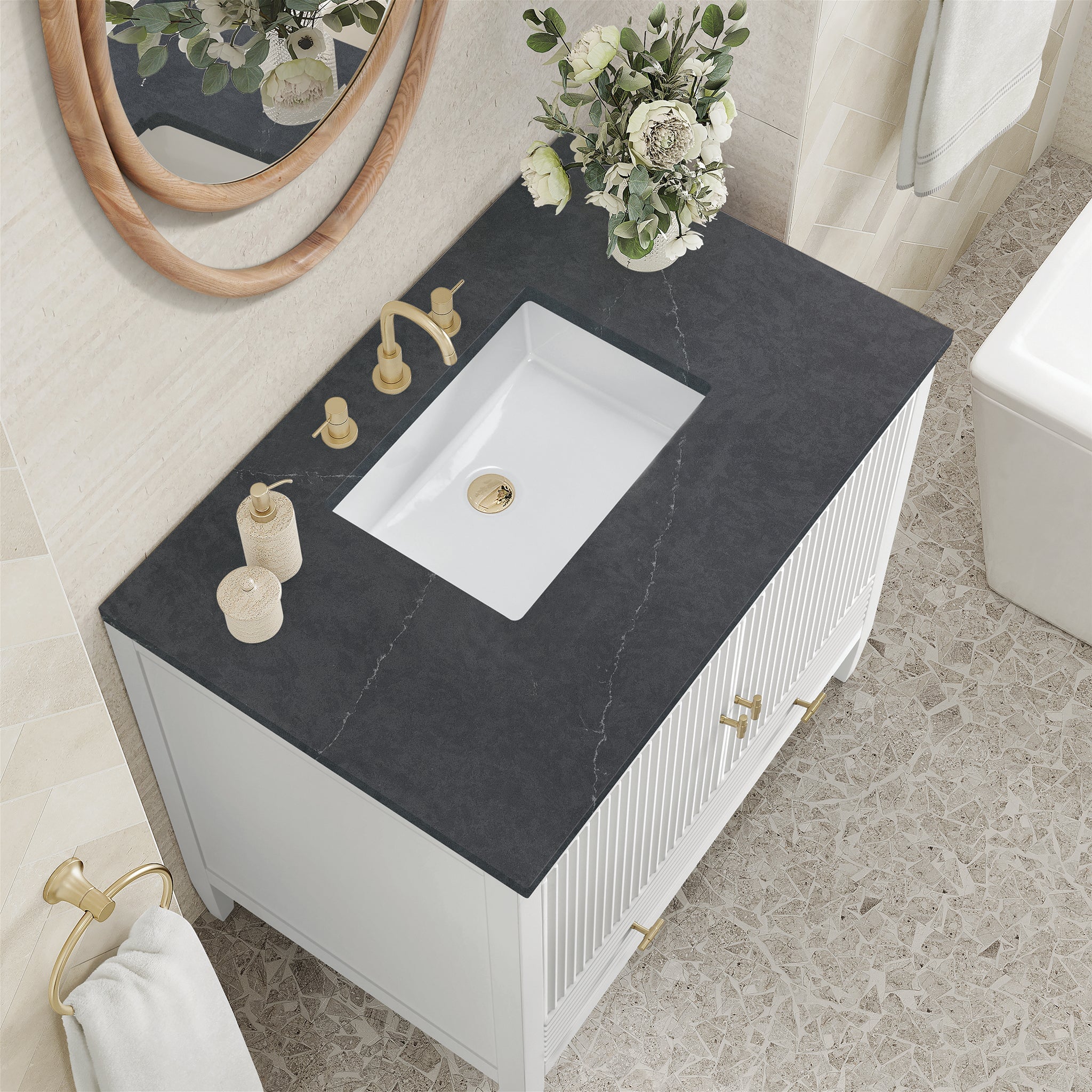 James Martin Myrrin 36" Single Bathroom Vanity, Bright White by James Martin