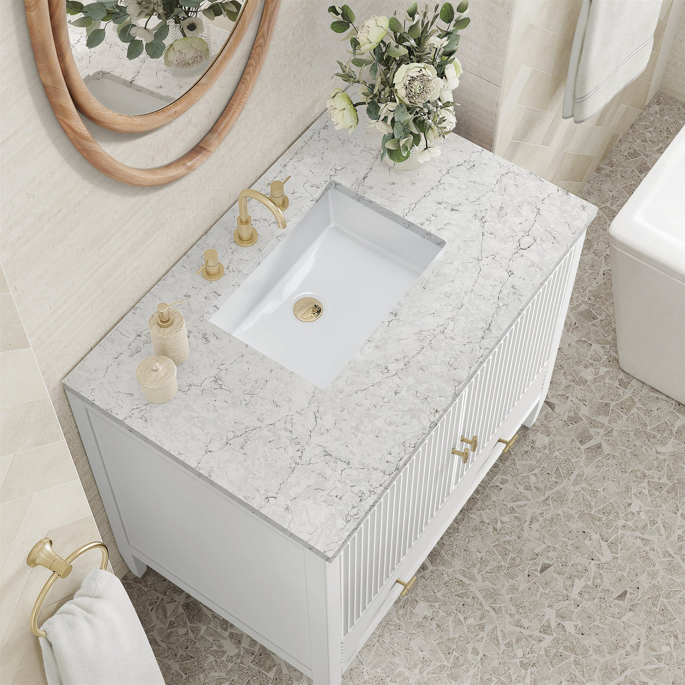 James Martin Myrrin 36" Single Bathroom Vanity, Bright White by James Martin