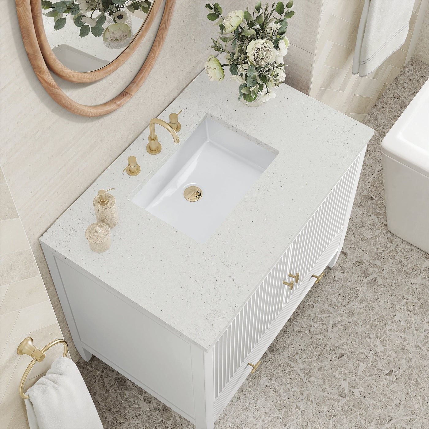 James Martin Myrrin 36" Single Bathroom Vanity, Bright White by James Martin