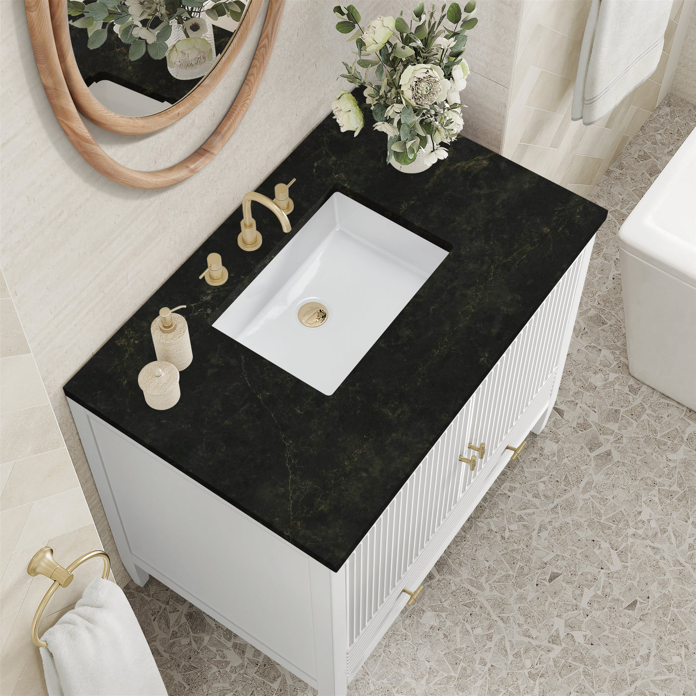 James Martin Myrrin 36" Single Bathroom Vanity, Bright White by James Martin