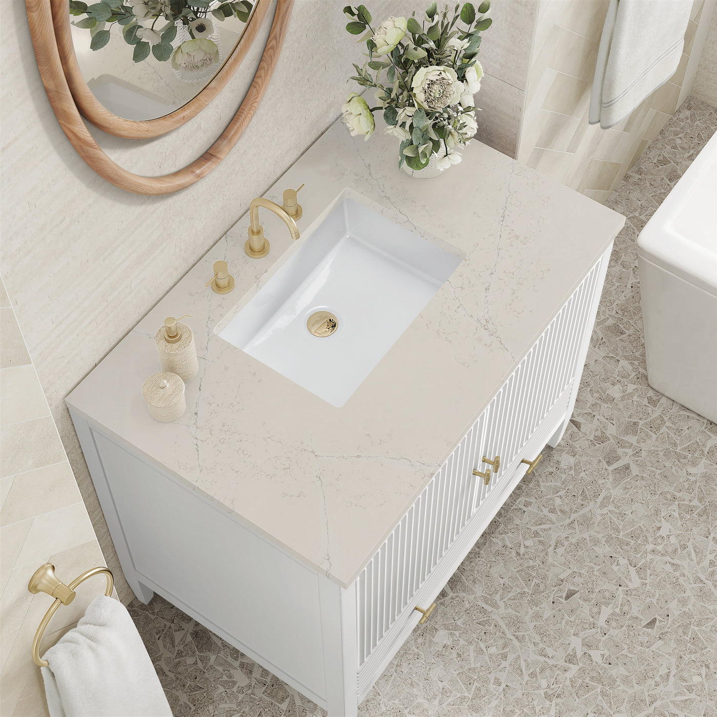 James Martin Myrrin 36" Single Bathroom Vanity, Bright White by James Martin