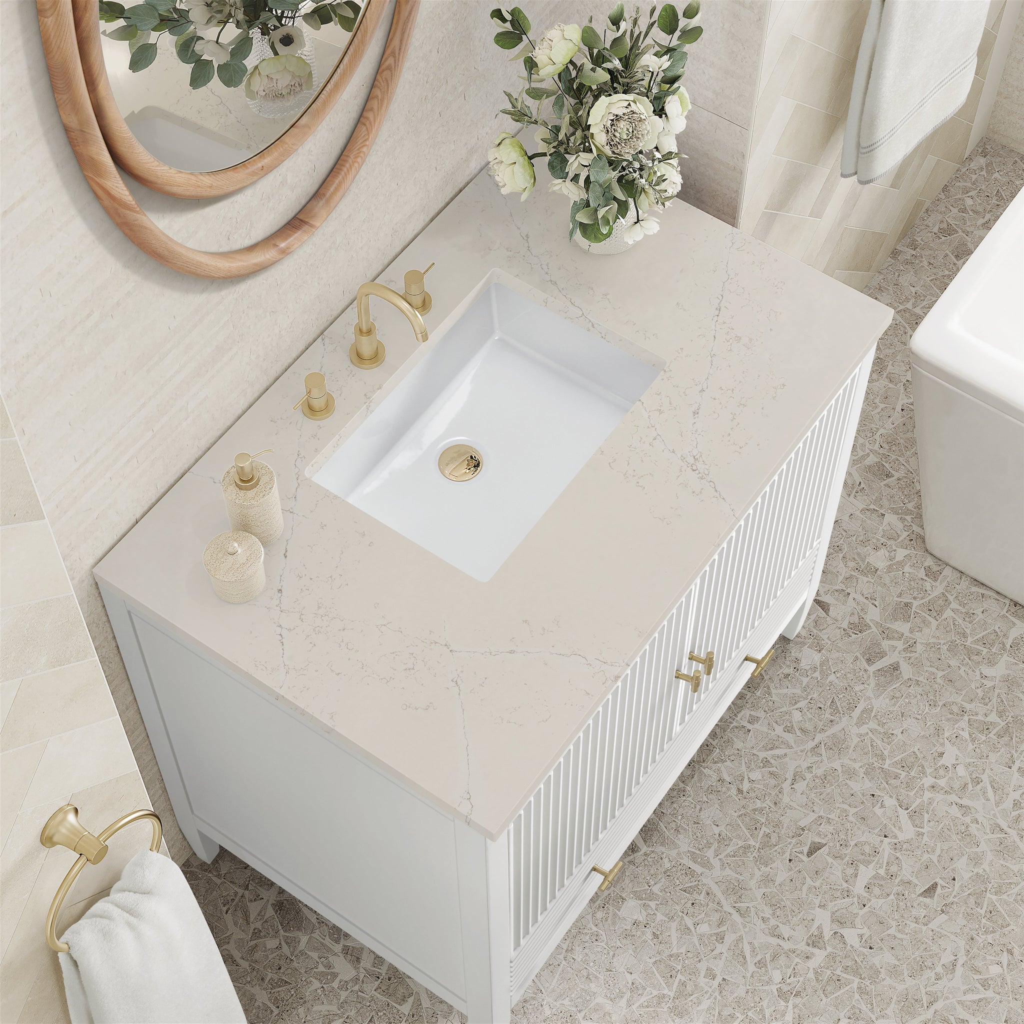 James Martin Myrrin 36" Single Bathroom Vanity, Bright White by James Martin