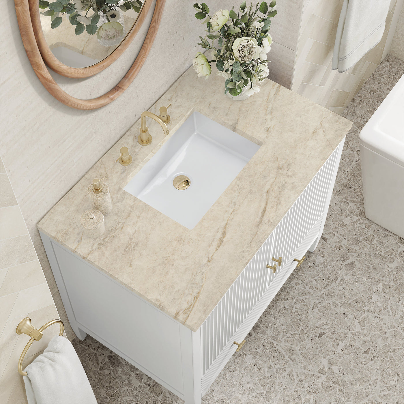 James Martin Myrrin 36" Single Bathroom Vanity, Bright White by James Martin