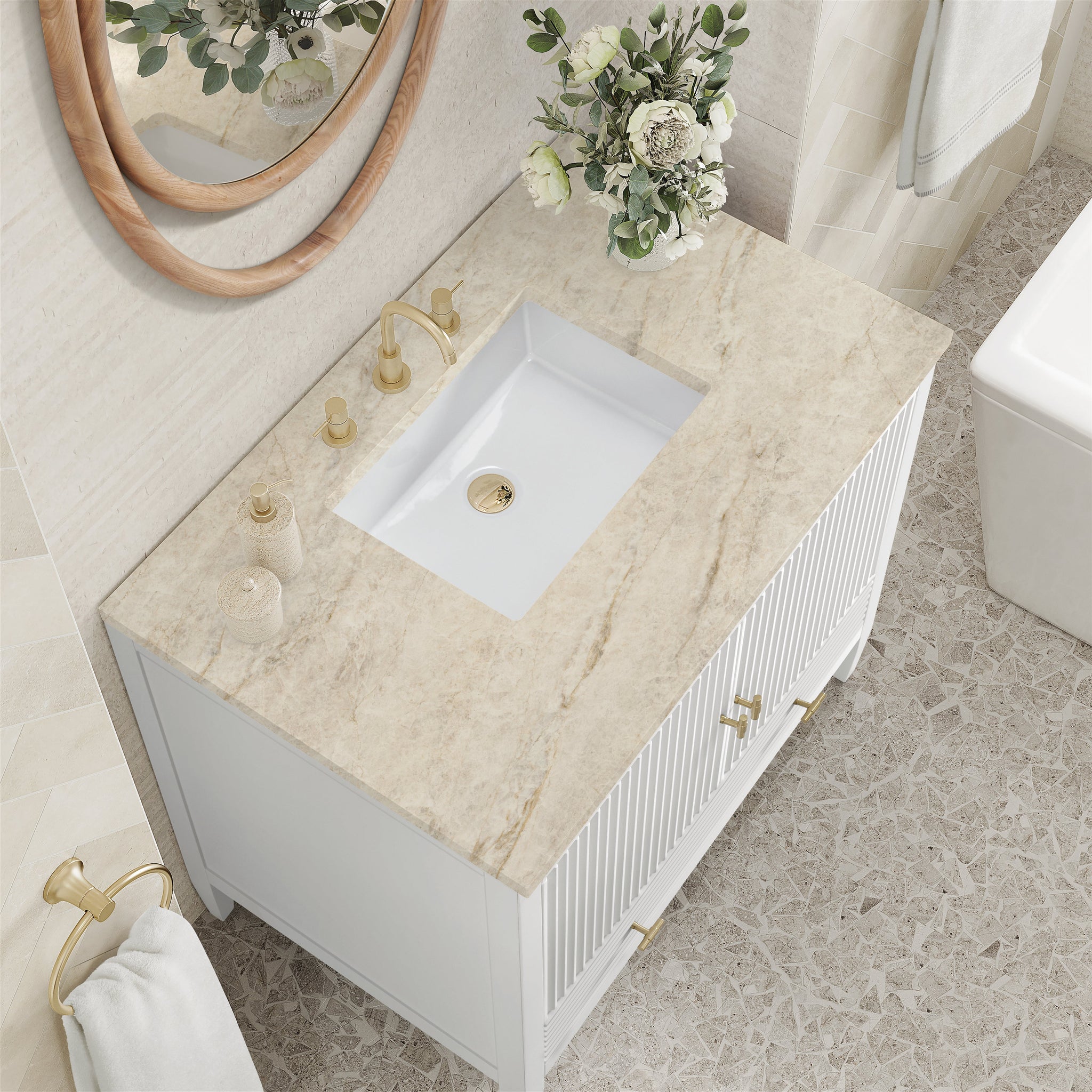 James Martin Myrrin 36" Single Bathroom Vanity, Bright White by James Martin