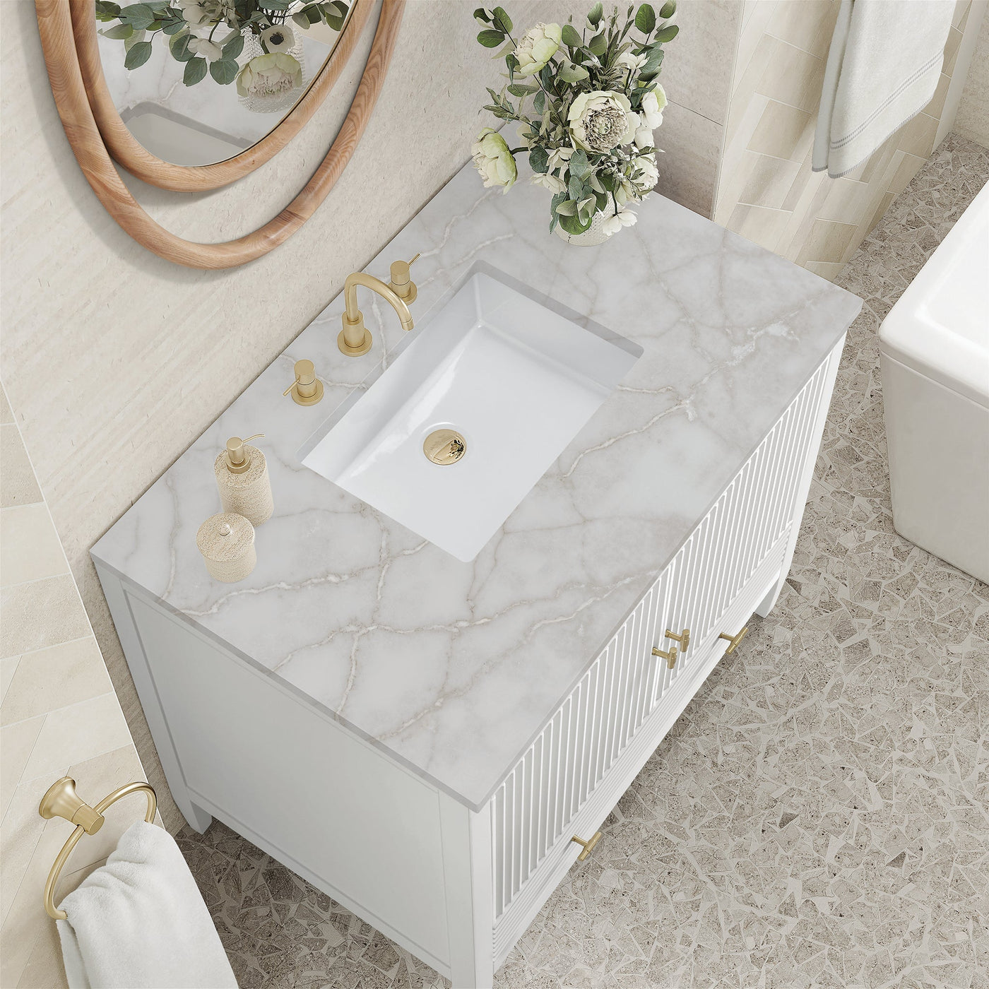 James Martin Myrrin 36" Single Bathroom Vanity, Bright White by James Martin