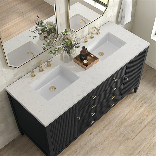 James Martin Myrrin 60" Double Bathroom Vanity, Carbon Oak