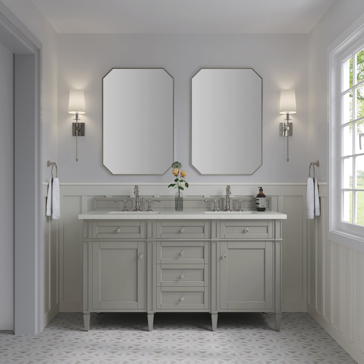 James Martin Brittany 60" Double Bathroom Vanity, Urban Gray by James Martin
