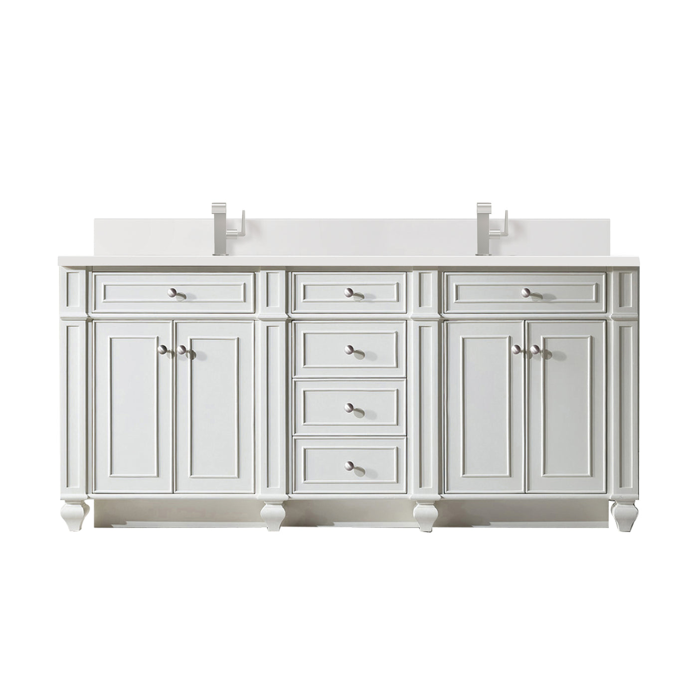 James Martin Bristol 72" Double Bathroom Vanity, Bright White by James Martin