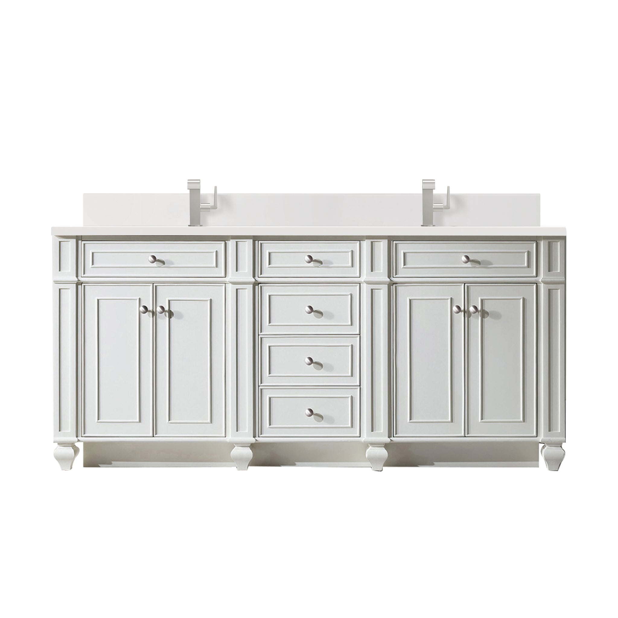 James Martin Bristol 72" Double Bathroom Vanity, Bright White by James Martin