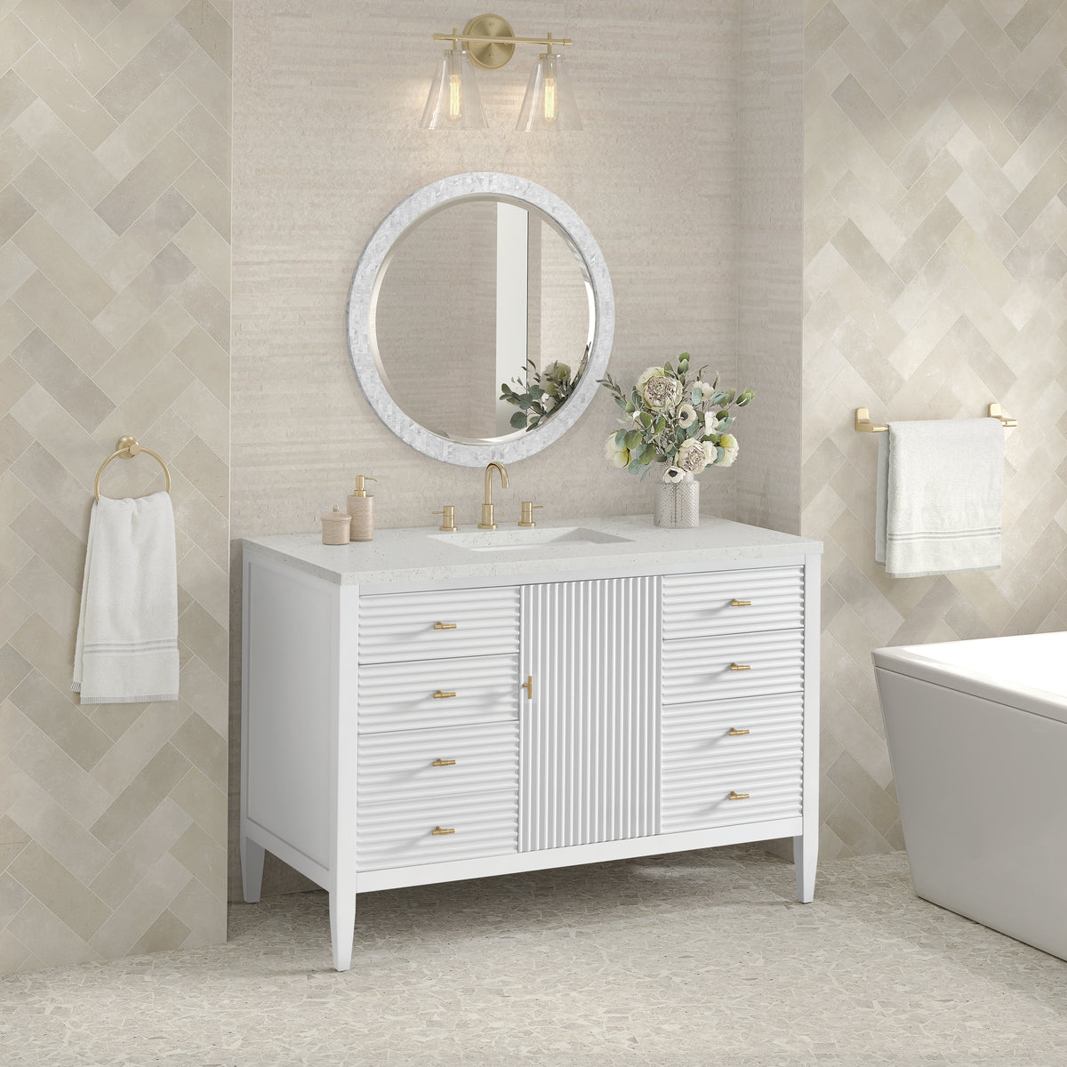 James Martin Myrrin 48" Single Bathroom Vanity, Bright White, view 30