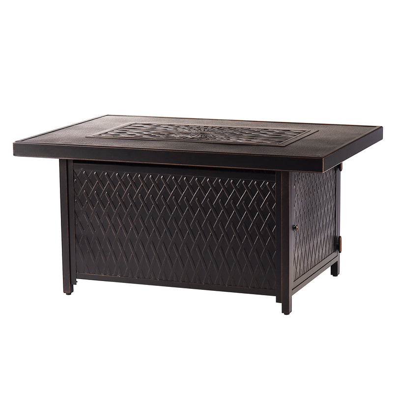 Aluminum 48-in Rectangular Propane Fire Table, Beads, Covers and Lid by Sharicks