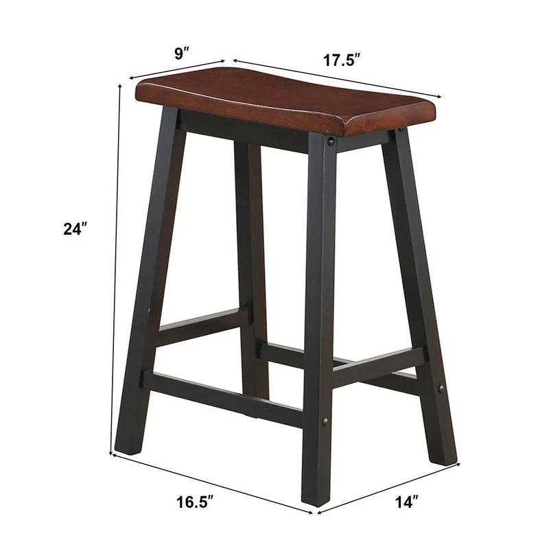 24 Inch Height Set of 2 Home Kitchen Dining Room Bar Stools by DirectDeals