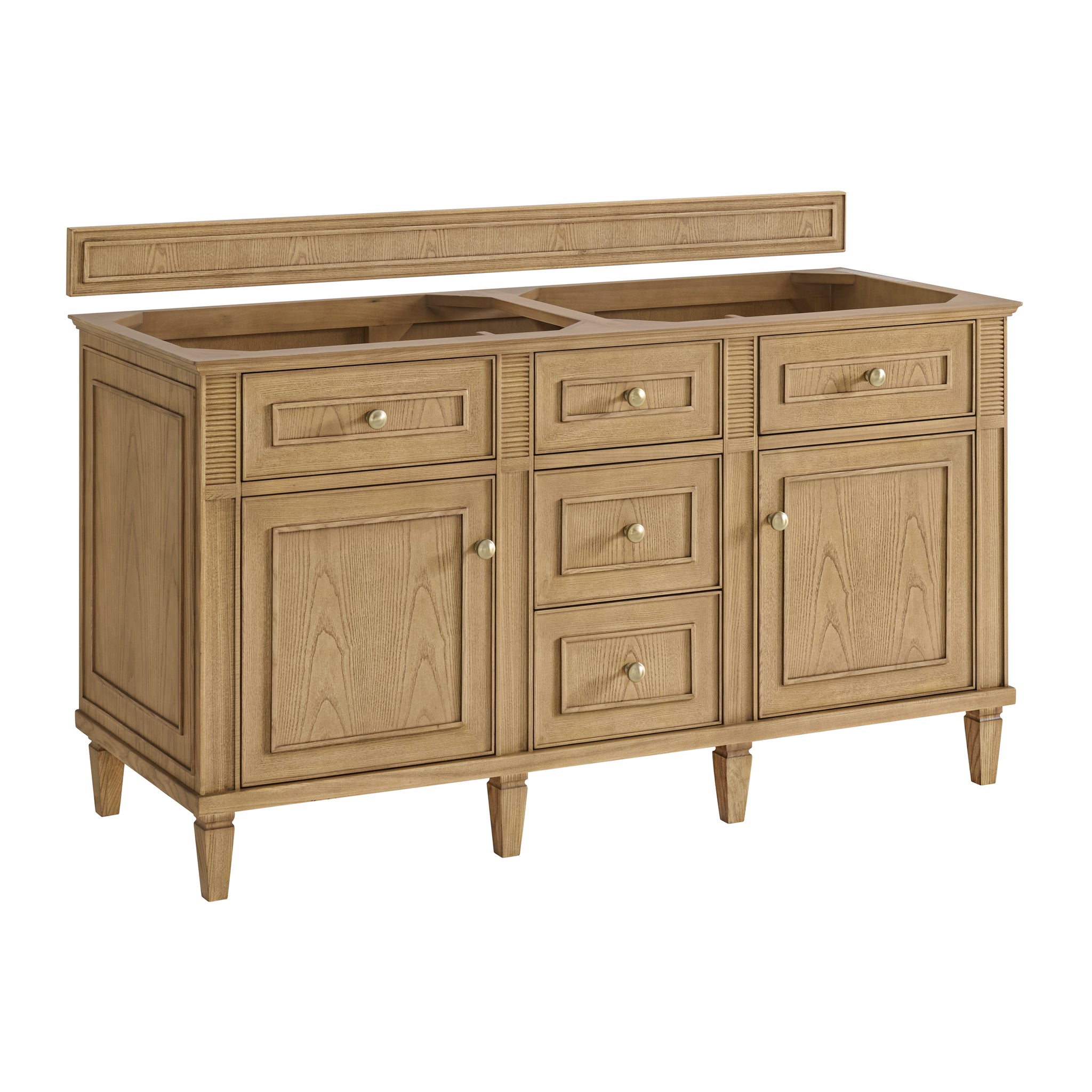 James Martin Lorelai 60" Double Bathroom Vanity, Light Natural Oak, cabinet without a countertop