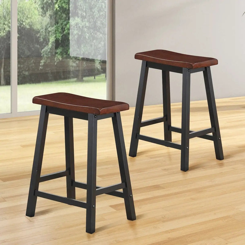 24 Inch Height Set of 2 Home Kitchen Dining Room Bar Stools by DirectDeals