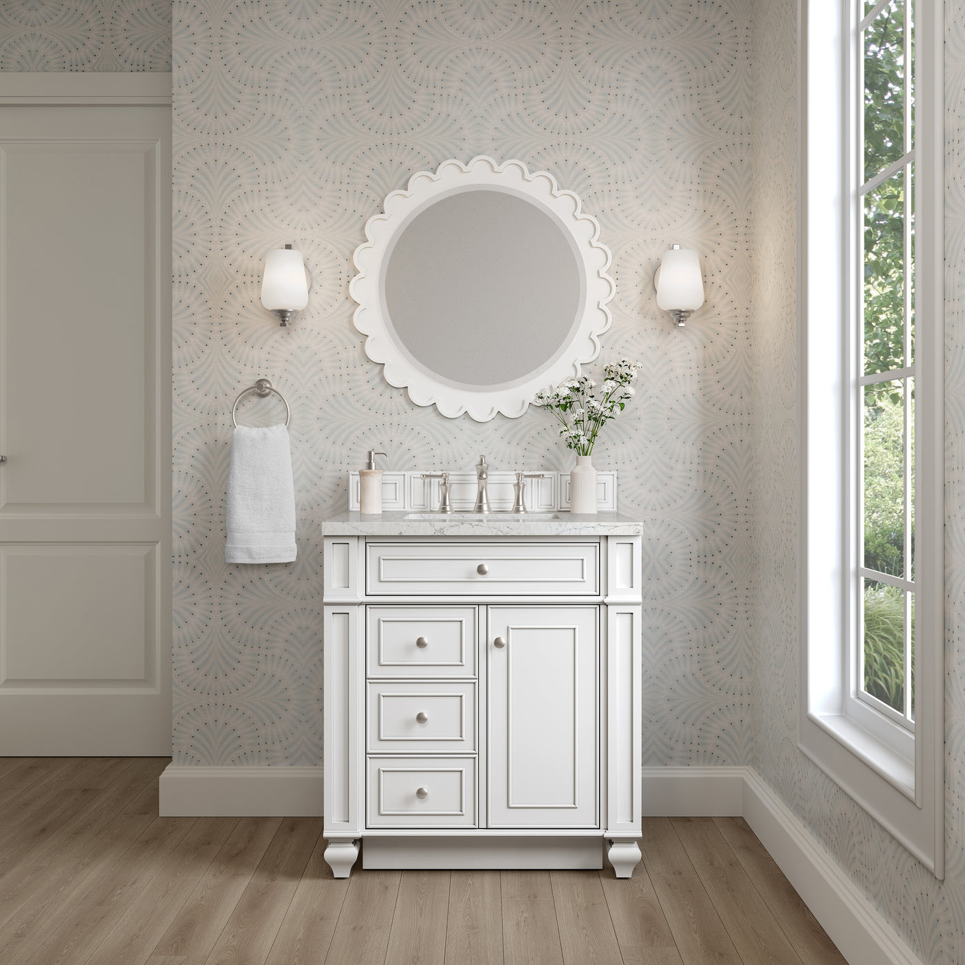 James Martin Bristol 30" Single Bathroom Vanity, Bright White by James Martin