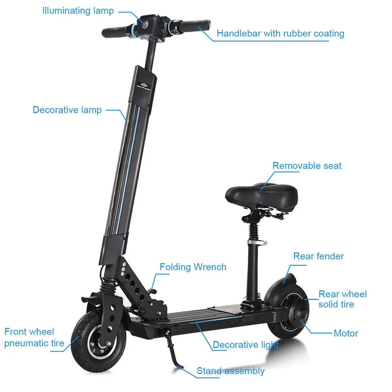 Foldable Electric Scooter with Removable Seat LED by DirectDeals