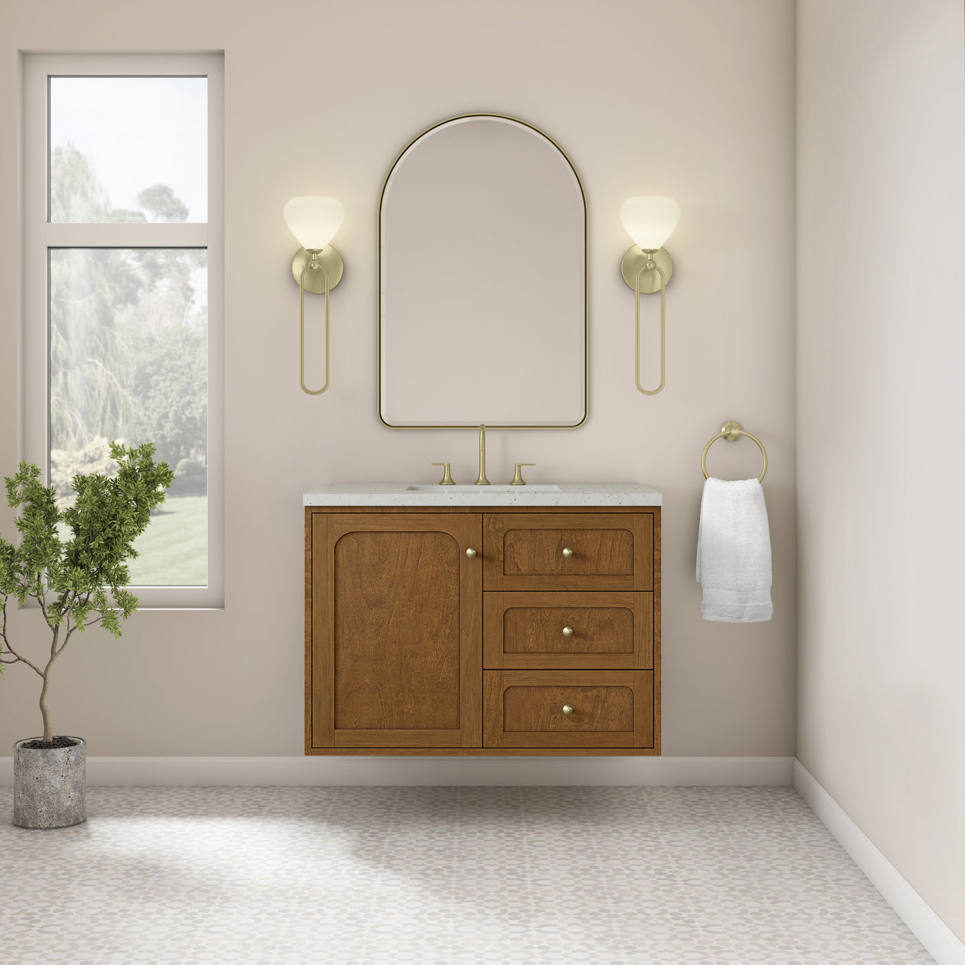 James Martin Laurent 36" Dual Mount Single Bathroom Vanity, Honey Oak, view 30