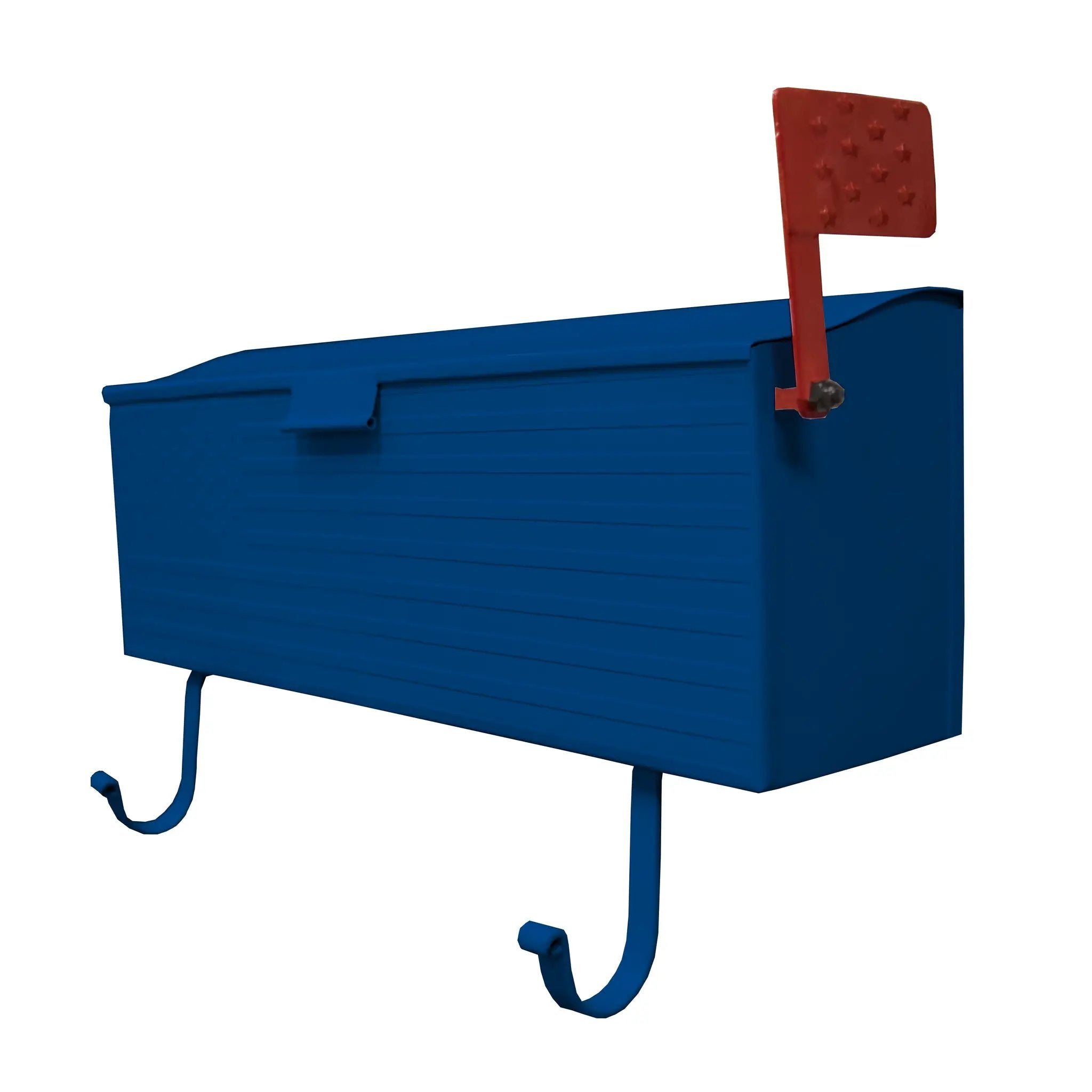 Blue American Flag Metal Wall Mounted Mailbox with Hangers by Sharicks
