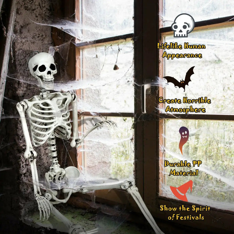 5.4 Feet Halloween Skeleton Life Size Realistic Full Body Hanging by DirectDeals