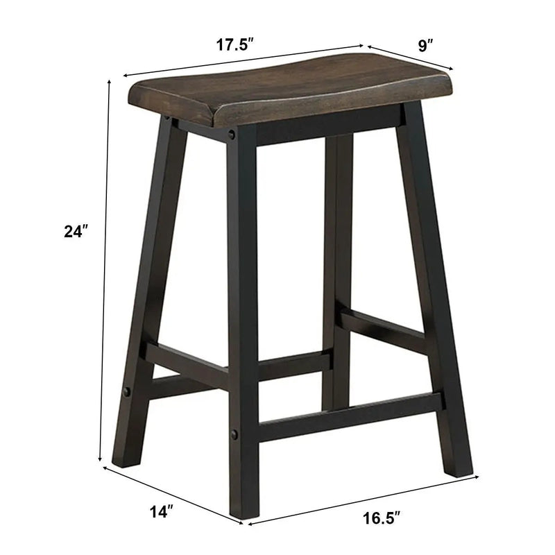 24 Inch Height Set of 2 Home Kitchen Dining Room Bar Stools by DirectDeals