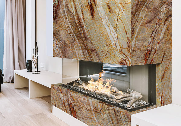 Nacarado Polished Quartzite Slab Random room scene