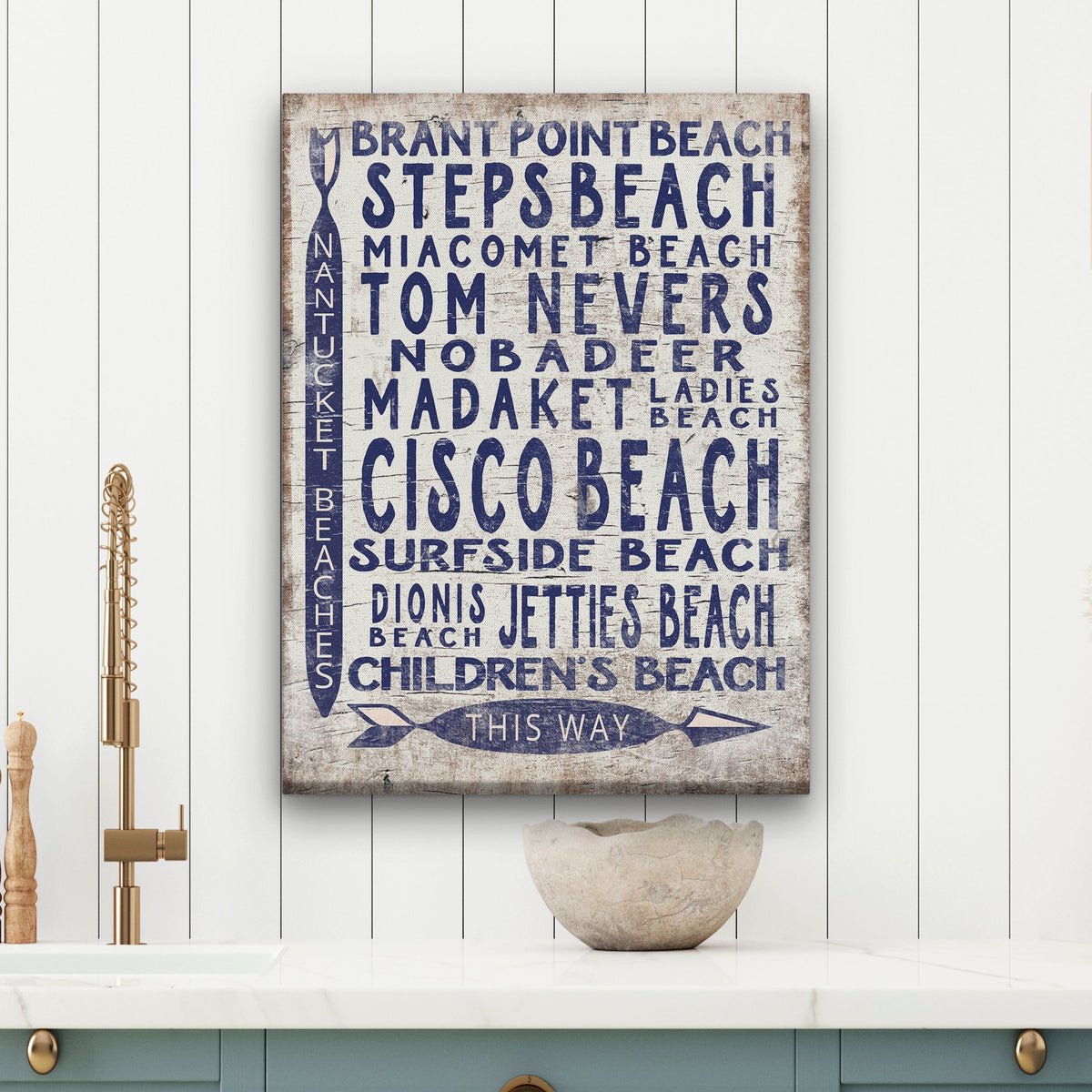 Vintage Nantucket Beaches Sign | Cisco Steps Madaket Surfside Beaches, photo 6 of 8