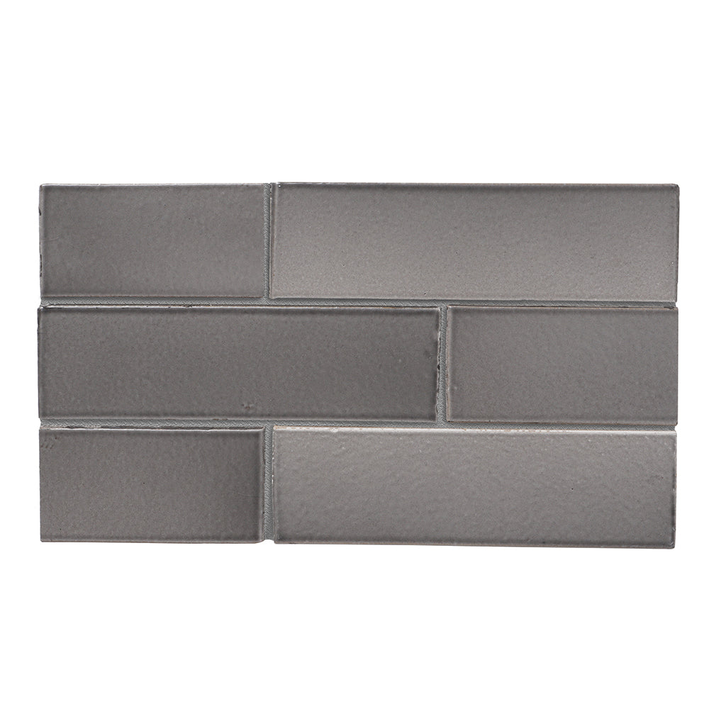 Nantucket Gray Glossy Thin Brick Tiles 2 1/8x7 1/2 Thin Brick Glossy 4x8 Tiles
