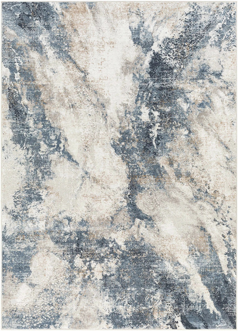 Napierville Blue Marble Rug by Boutique Rugs