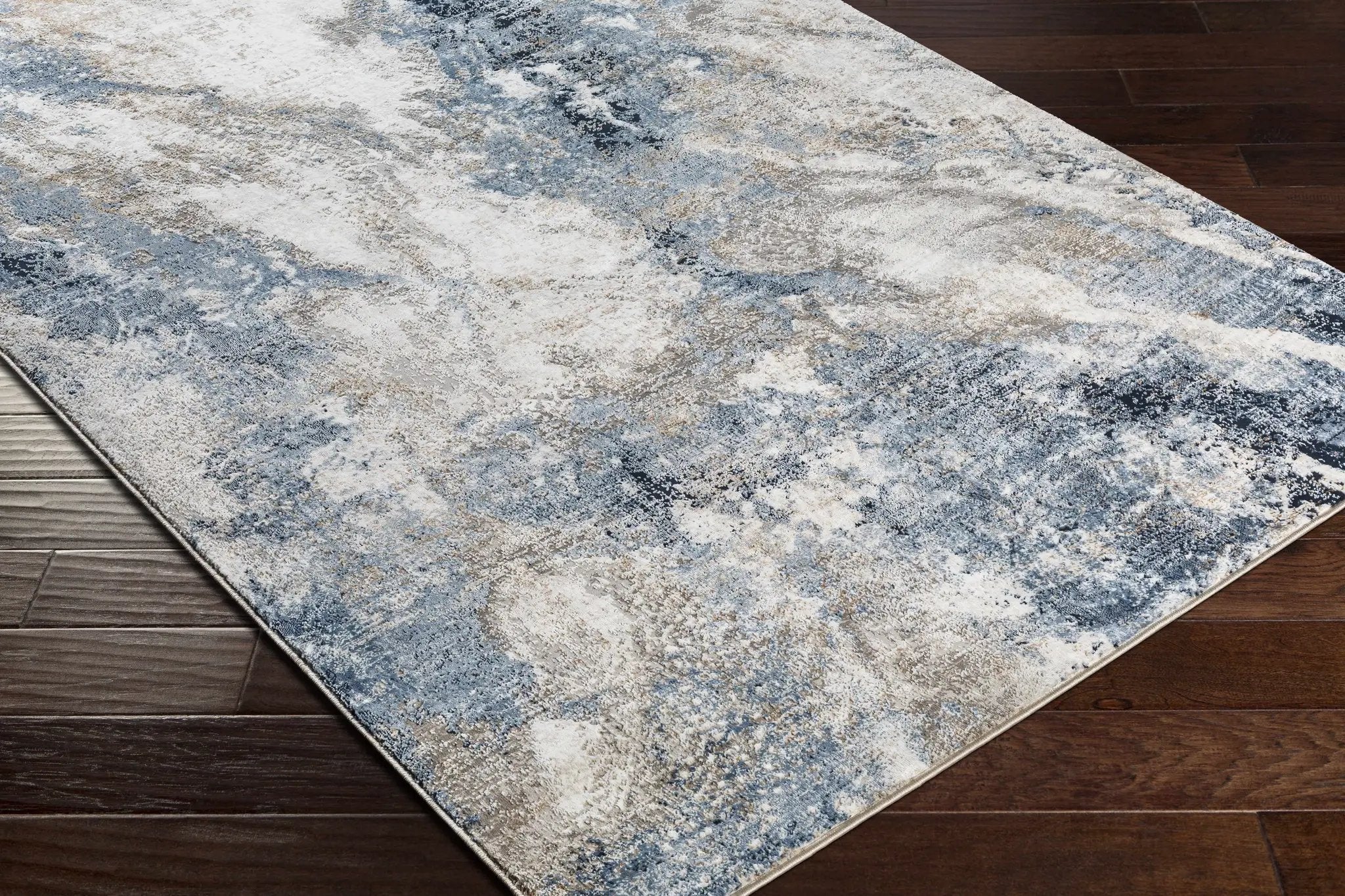 Napierville Blue Marble Rug by Boutique Rugs