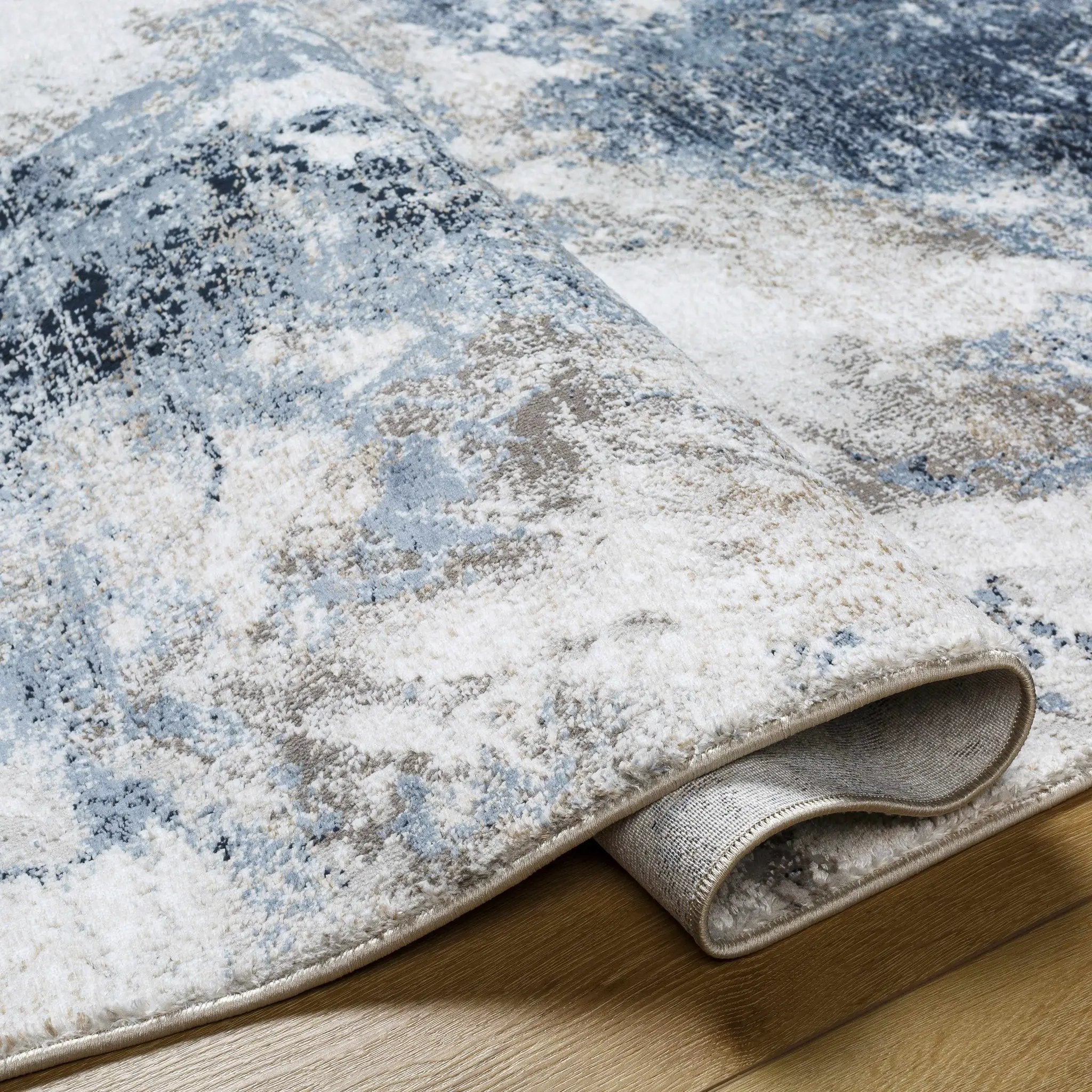 Napierville Blue Marble Rug by Boutique Rugs
