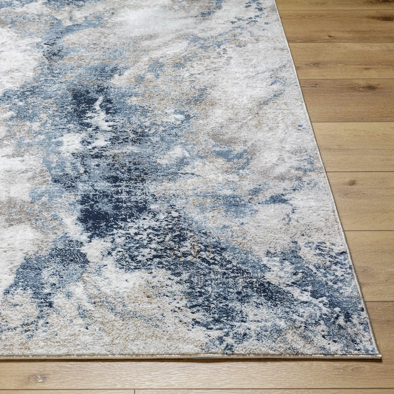 Napierville Blue Marble Rug by Boutique Rugs