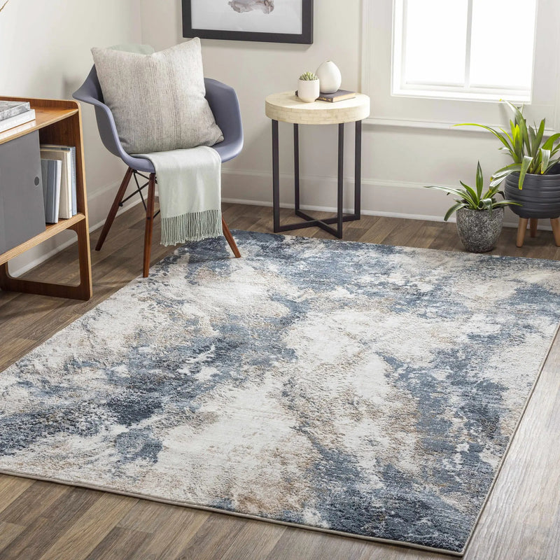 Napierville Blue Marble Rug by Boutique Rugs