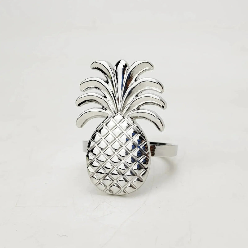 Napkin Rings - Golden Zinc Alloy Pineapple by House Of Avana