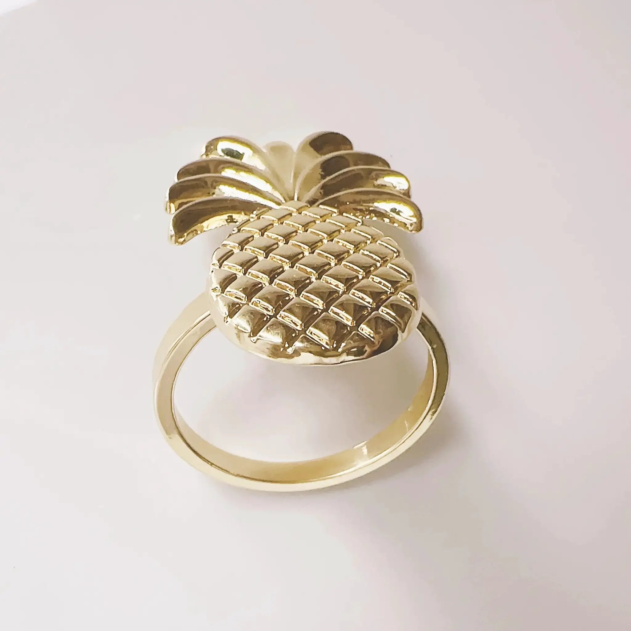 Napkin Rings - Golden Zinc Alloy Pineapple by House Of Avana
