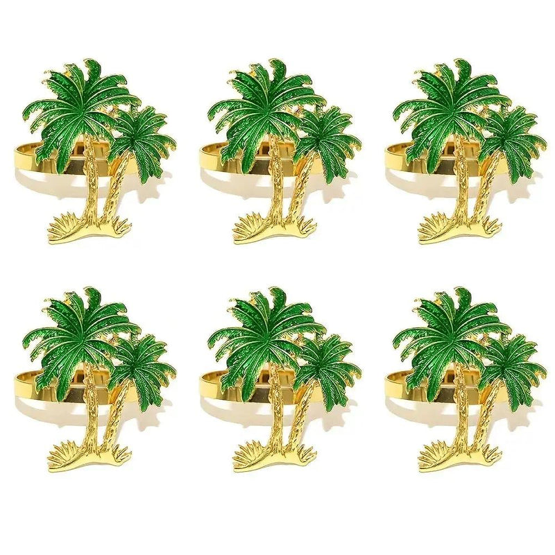 Napkin Rings - Hawaiian Coconut Tree Wooden Set by House Of Avana