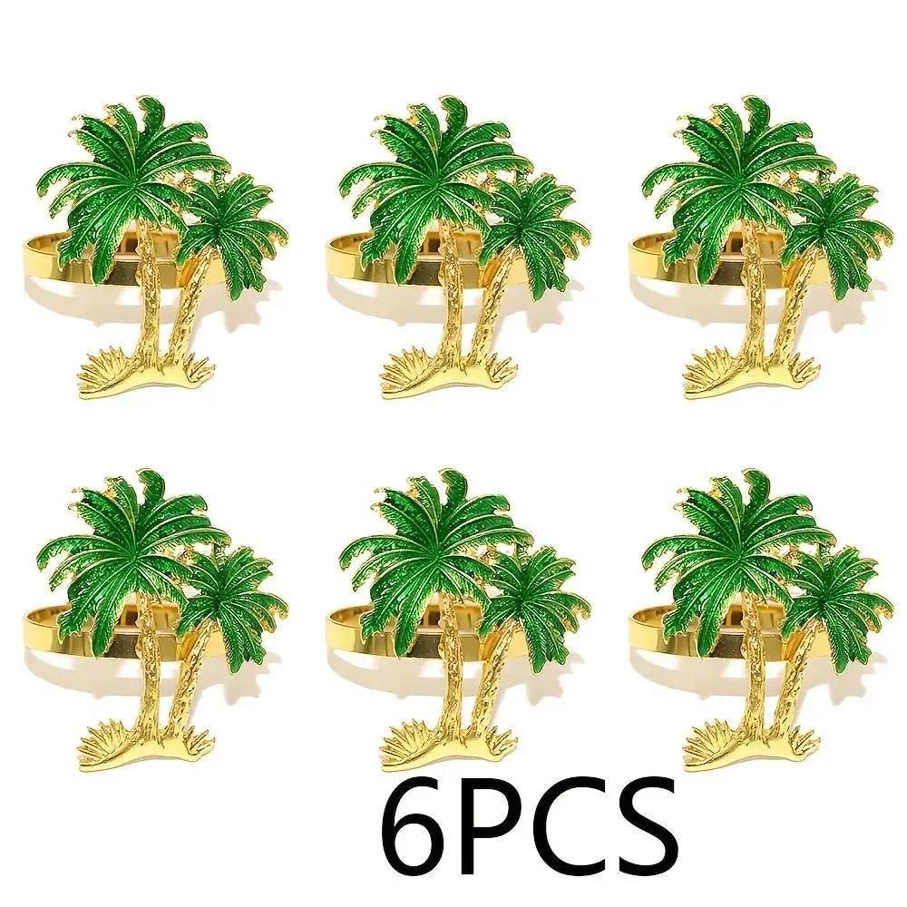 Napkin Rings - Hawaiian Coconut Tree Wooden Set by House Of Avana