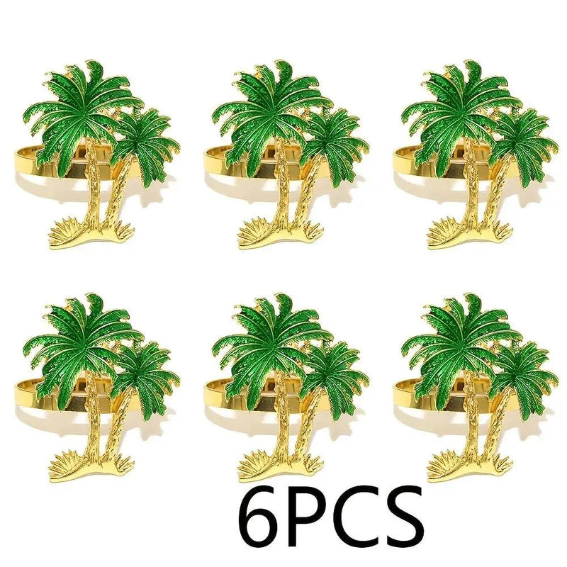 Napkin Rings - Hawaiian Coconut Tree Wooden Set by House Of Avana