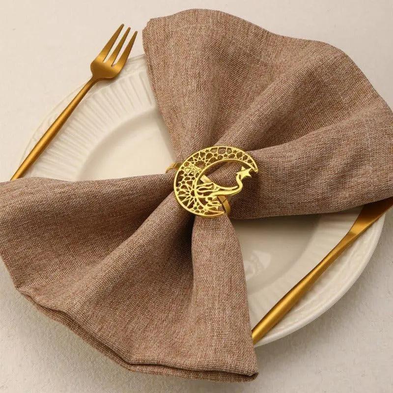 Napkin Rings - Moon Shaped Metal by House Of Avana