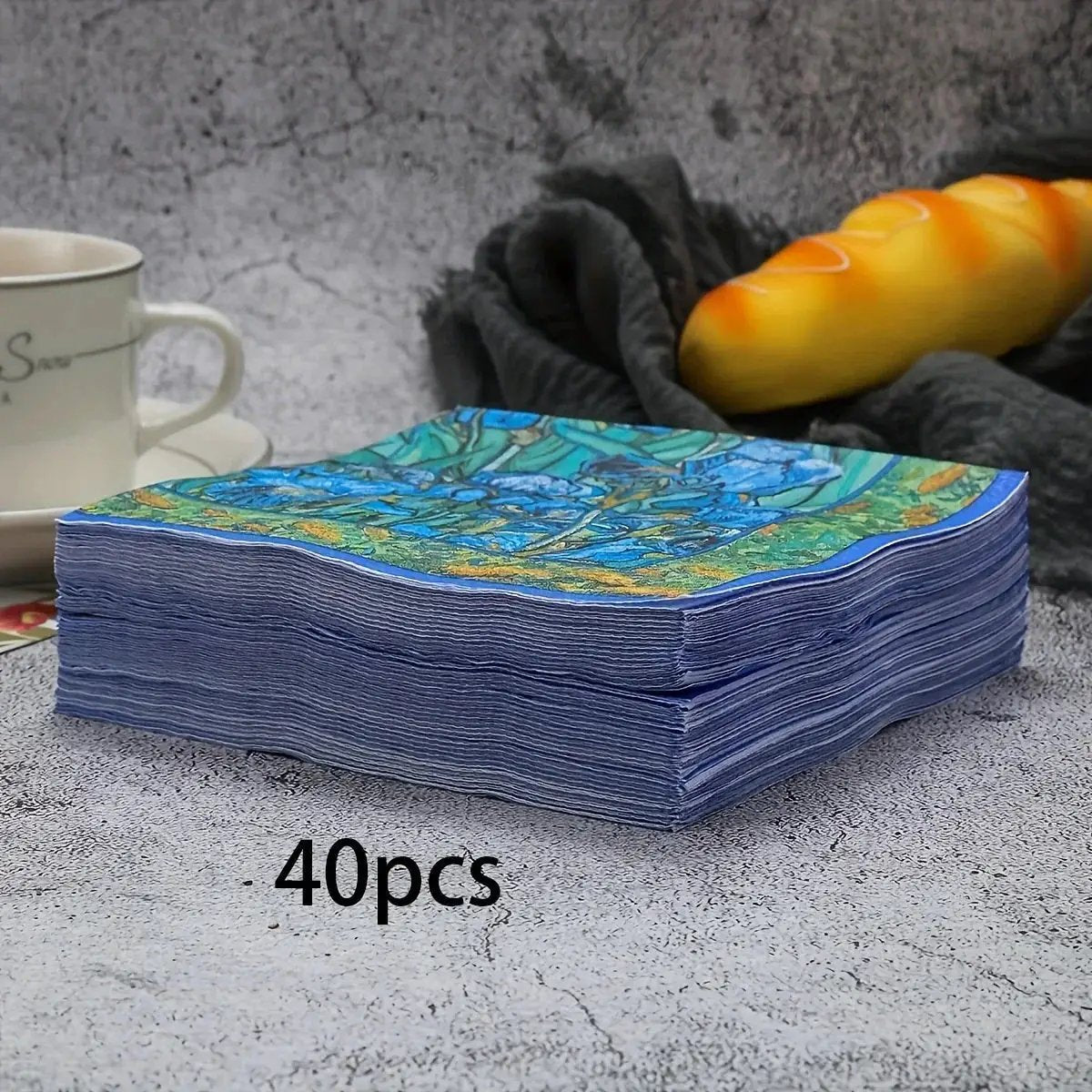 Napkins - Decorative Van Irises 6.5x6.5 by House Of Avana