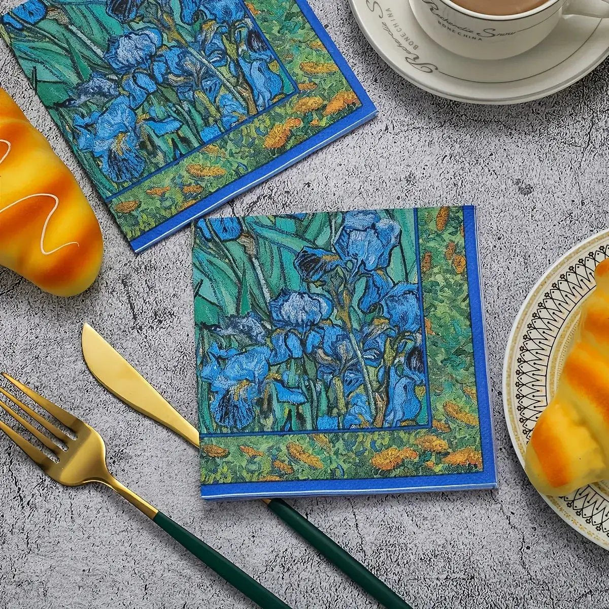 Napkins - Decorative Van Irises 6.5x6.5 by House Of Avana