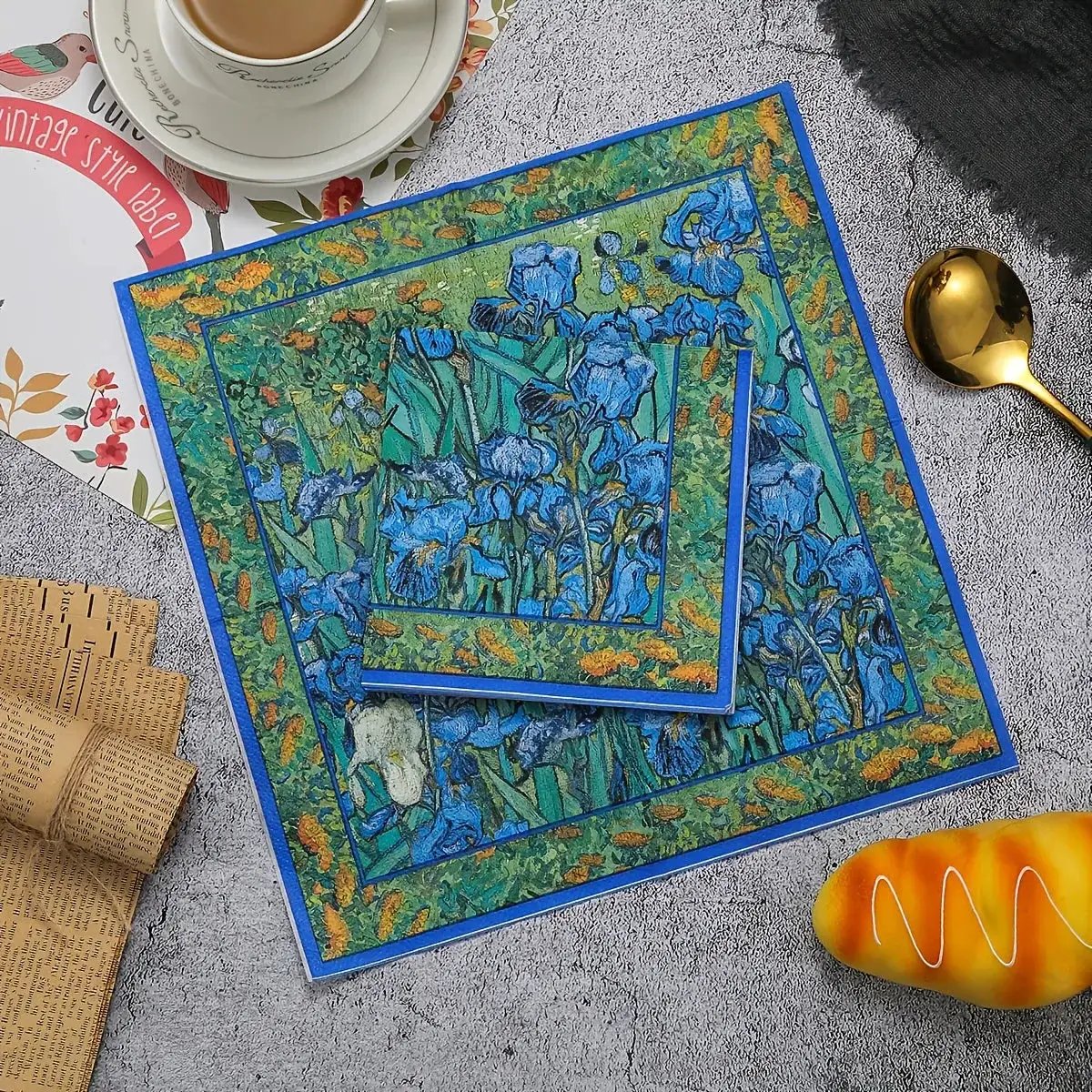 Napkins - Decorative Van Irises 6.5x6.5 by House Of Avana