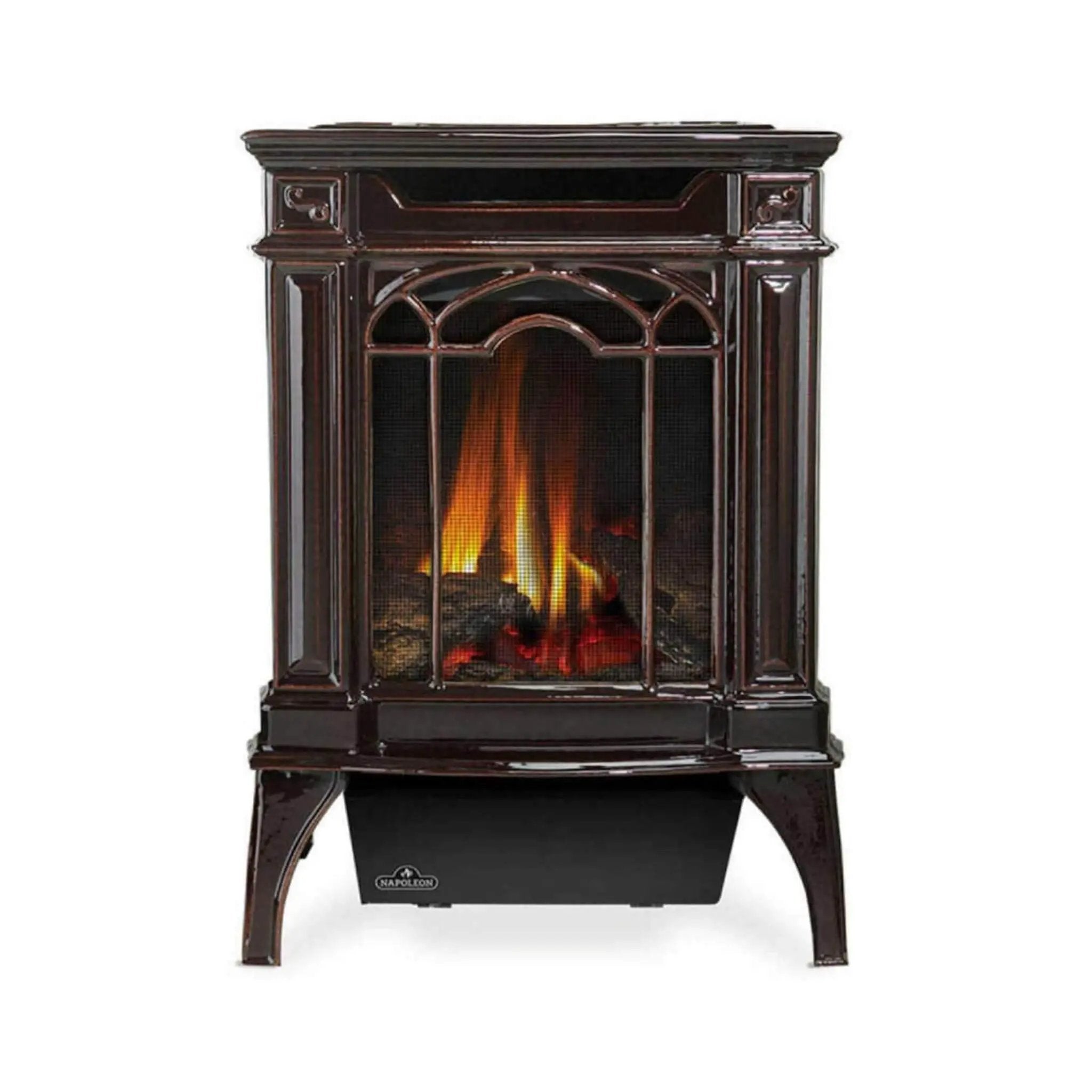 Napoleon Arlington 20 19-Inch Cast Iron Millivolt Ignition Majolica Brown Natural Gas Stove [GDS20NNSB] (SAK43798) by SAKSBY WHOLESALE