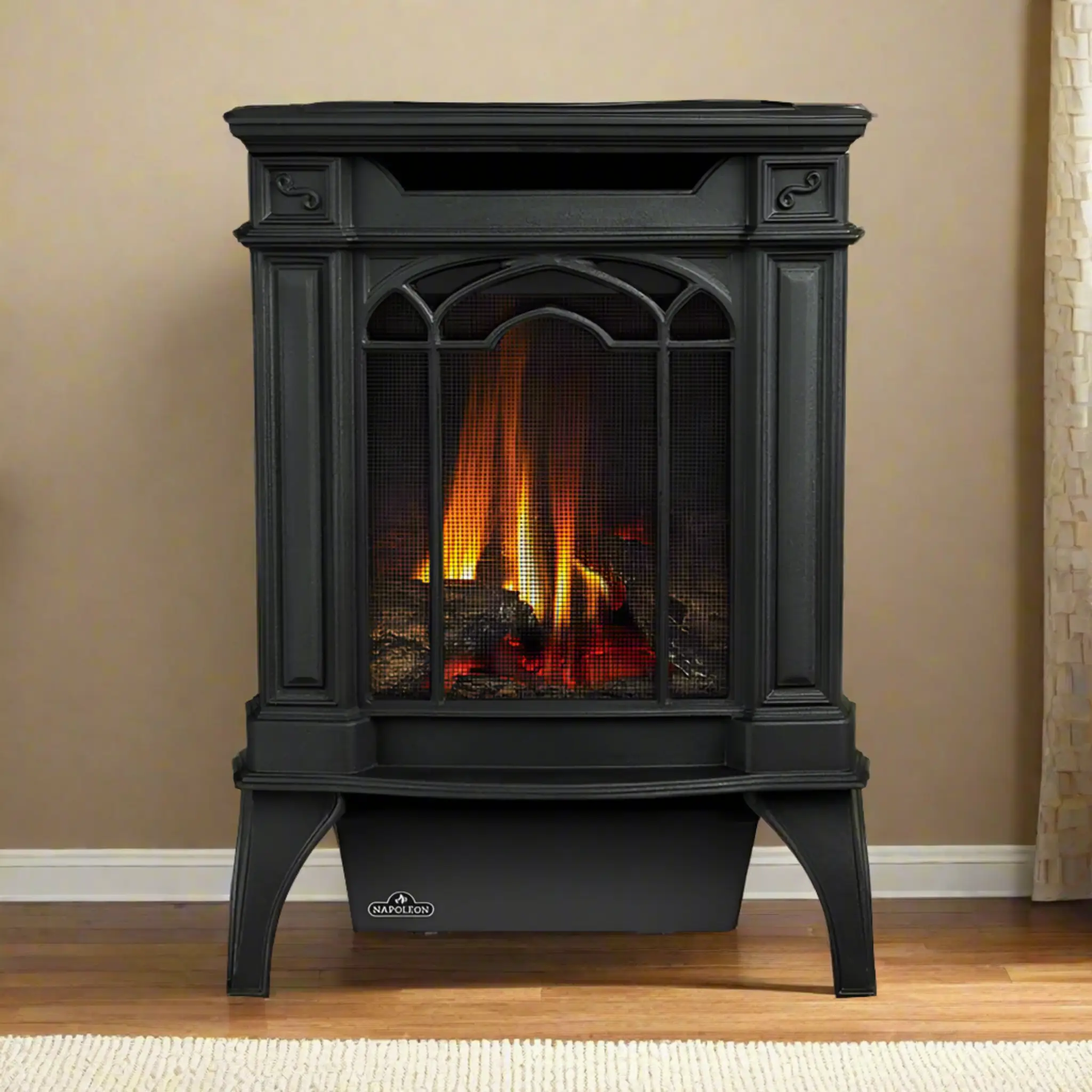 Napoleon Arlington 20 19-Inch Cast Iron Direct Vent Metallic Black Natural Gas Stove [GDS20NE] (SAK18258) by SAKSBY WHOLESALE