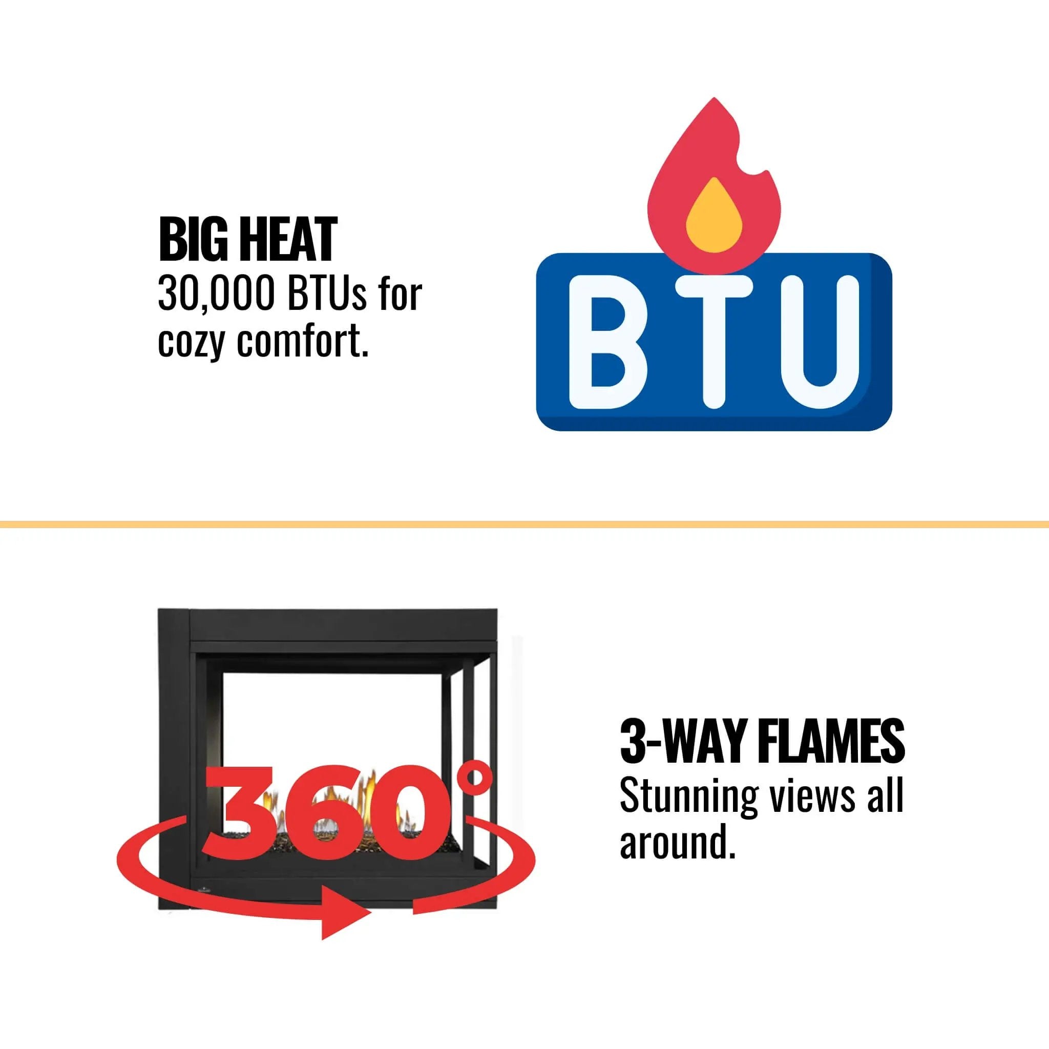 Napoleon Ascent 43-Inch Multi-View 3-Sided Glass Ember Bed Direct Vent Natural Gas Fireplace [BHD4PGN] (SAK62815) by SAKSBY WHOLESALE
